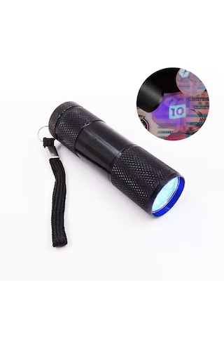 Fenerix 9 Led Ultraviyole El Feneri, 395 Nm Uv Fener Mat Siyah