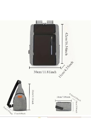 Çok Fonksiyonlu Çanta 3 Parça Bilgisayar,okul Ve İş Çantası