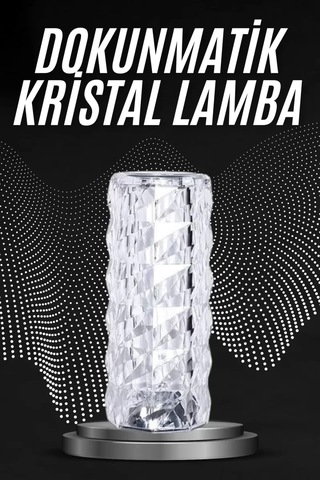 Home Kristal Lamba Masa Lambası Şarjlı Masa Lambası Dokunmatik Sensör Usb Şarjlı Çok Renkli
