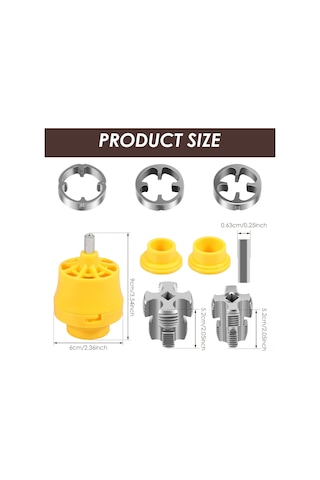 Yifomall Elektrikli Pvc Boru Diş Açma Seti - Çift Uçlu 1/2"-1" Diş Açma Aparatı Matkap Uyumlu