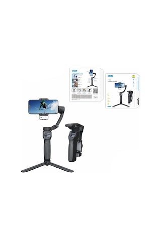 Go Des Gd-f11 3 Eksenli El Tipi Yüz Tanıma Takipli Led Işıklandırma Aparatlı Gimbal Stabilizatör Siyah