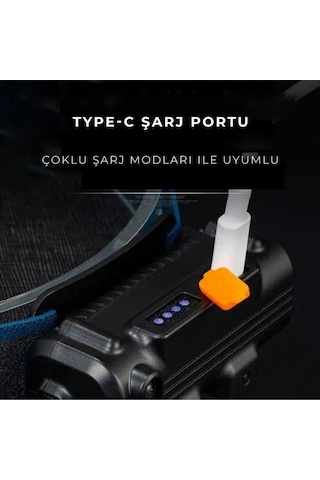 Gold Orion Km-214 Hareket Sensörlü 42 Led 1200 Lmn Şarjlı Kafa Lambası - 6 Mod Süper Parlak-8857 Siyah