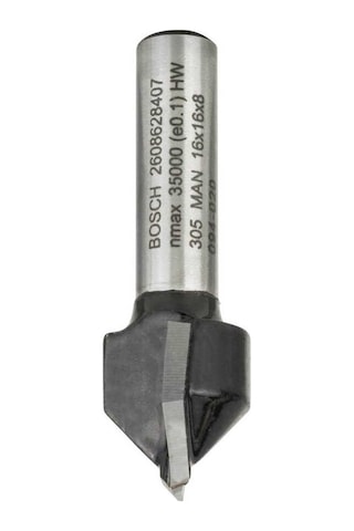 Bosch Standard Seri Ahşap İçin Çift Oluklu Sert Metal V-Kanal 8x16x45 MM Freze - 2608628407