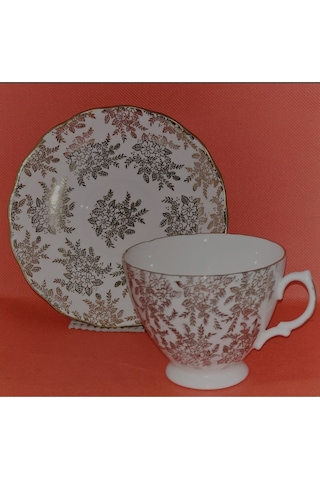 Antika Gold Royal Vale Porselen Çay Fincanı Altın