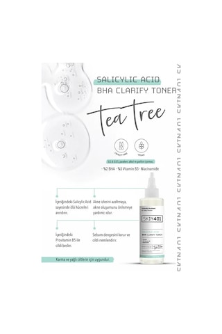 Skin401 Salisilik Asit Bha ve Gözenek Sıkılaştırıcı Siyah Nokta Karşıtı Tonik 200 ML