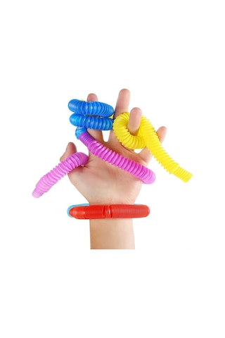 Pop Play Tubes Duyusal Stres Oyuncağı Mini 5li Akordiyon Borular: Bükün, Uzatın, Sesini Dinleyin Eğ