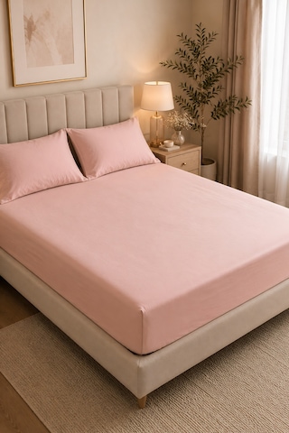 Formeya Adelya Pudra Lastikli Çarşaf Takımı Tek Kişilik (Yastık Kılıflı) 100 x 200