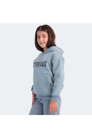 Slazenger LEXUS Çocuk Kapüşonlu Cepli Mavi Sweatshirt