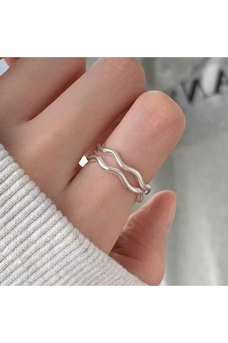 Kadınlar İçin Özel Olarak Tasarlanmış Benzersiz Düz Bantlı Yüzük No.4 Çok Renkli