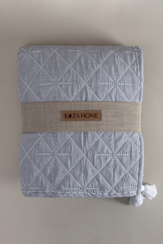 Koza Home Stella Lacivert Çift Kişilik Baklava Desenli Yatak Örtüsü 230x250 Lacivert