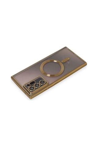 Samsung Galaxy Uyumlu Note 20 Ultra Kılıf Kross Magneticsafe Kapak - Gold Çokrenkli