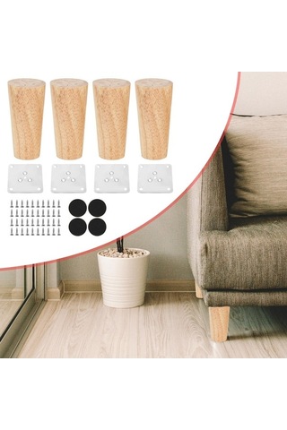 Trendooze Homyl 4x Dolap Ayakları Ahşap Yükseklik 10cm Odun Takımları Ev Dekorasyonu Odun