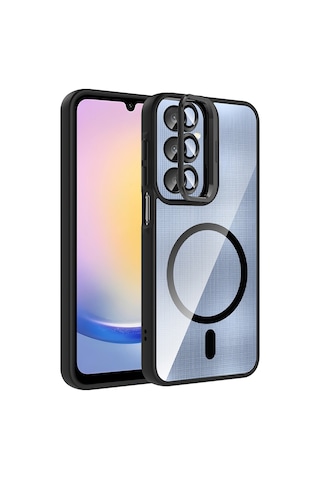 Galaxy Uyumlu A16 Kılıf Standlı + Kamera Lens Koruma Setli M-safe Şarj Özellikli Mkst Etro Desert Titanyum Desert Titanyum