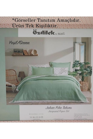 Özdilek Rf -yeşil- Jakar Biyeli Z Tek Kişilik Pike Takımı