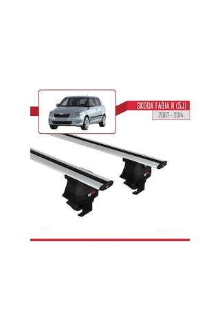 Skoda Fabia Iı 5j 2007-2014 Arası İle Uyumlu Ace-4 Ara Atkı Tavan Barı Gri