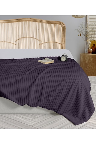 Dolce Bonita Home Wellsoft Fitilli Battaniye 200x220 Kül Moru - Uyku Bandı Kulmoru Kül Moru