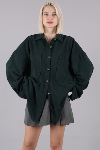 Madmext Yeşil Oversize Gömlek Ceket Mg1562 Yeşil