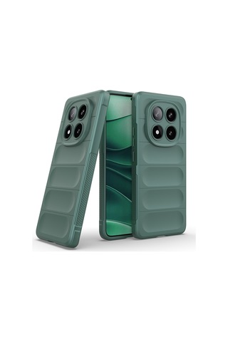 Xiaomi Poco X7 Kılıf Esnek Tpu Oyuklu Arka Yüzey Tasarımlı Etnik Silikon Kılıf Koyu Yeşil