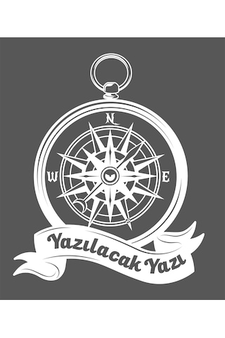 Kişiye Özel Pusula Sticker - Araba Oto Motosiklet Karavan Cam Sticker - 00083 40 Cm