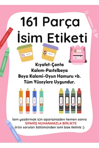 Özel Isminiz Yazılı Okul Etiketi Diğer