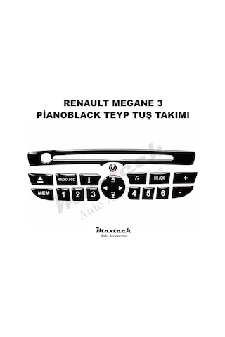 Renault Megane 3 Teyp Tuş Takımı Pianoblack 2009-2016