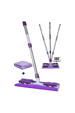 Sihirli Teleskobik Mop Yedek Bez Hediyeli Yer Mopu Fayans Duvar Yüzey Temizlik Mikrofiber Paspas