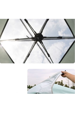 Otomatik Kamp Çadırı 200x150x120 Cm Çift Katmanlı 3 Saniyede Kurulum Su Geçirmez 3 Kişilik-1615 Açık Mavi