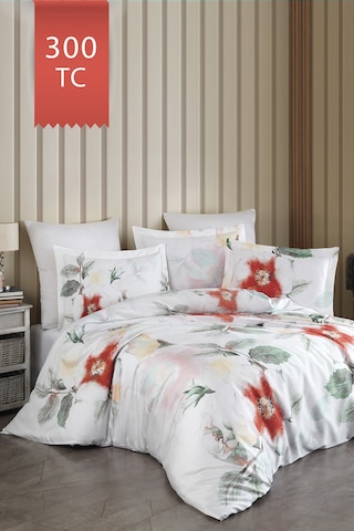 Varol Royal Saten Tek Kişilik 300tc Nevresim Takımı - Aruna Çok Renkli