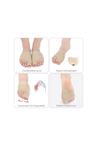 Moveevo Halluks Valgus Düzeltici Ayak Örtüsü Ayak Bakım Örtüsü Bir Çift Gri Küçük Boy