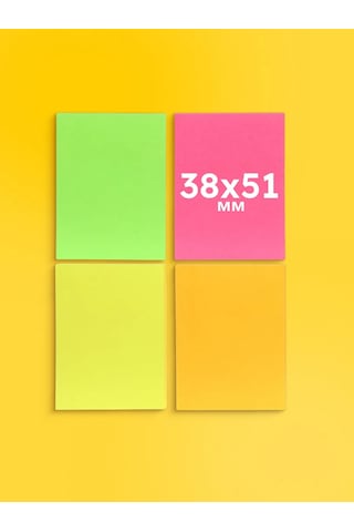 Calligrata Liplı Kenarlı Bloklar Seti 38 X 51 Mm, 50 Yaprak, 4 Renk 140791776