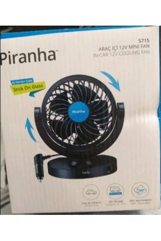 Piranha 5715 12V - 24V Araç Içi Mini Fan Oto Vantilatör
