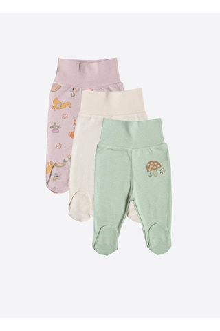 KitiKate Organik Cute Bunny 3'lü Patikli Pantolon Pembe