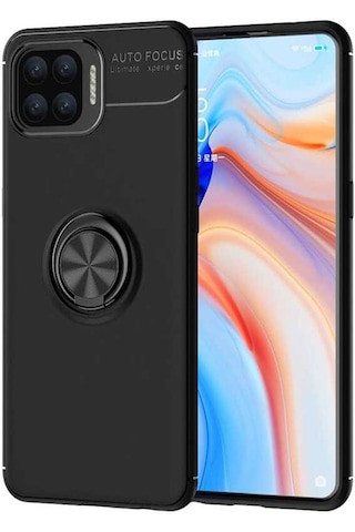 Oppo Reno A73 Kılıf Zore Ravel Yüzüklü Silikon Kılıf