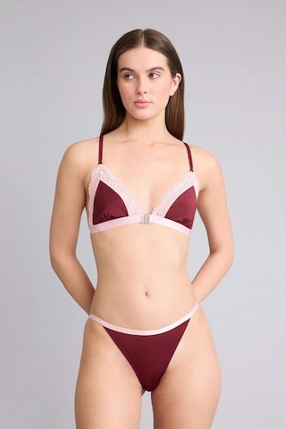Defacto Dantel Detaylı Saten Kapsız Pedsiz Balensiz Bralet G1139ax26spbr205 Bordo-br205