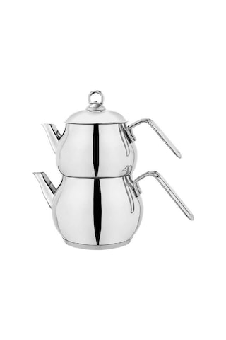 Schafer Çelik Çaydanlık Takımı Ortaboy Metal Saplı Gri