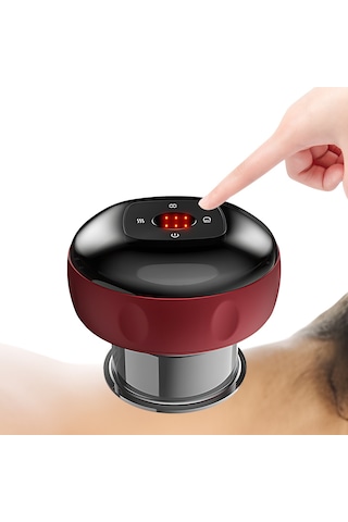 Qingmipy Akıllı Şarjlı Vakumlu Masaj Aleti - 12 Seviye Isı Ve Emiş Ayarlı, 1800mah Pil, Taşınabilir Tip-c Şarjlı Kırmızı