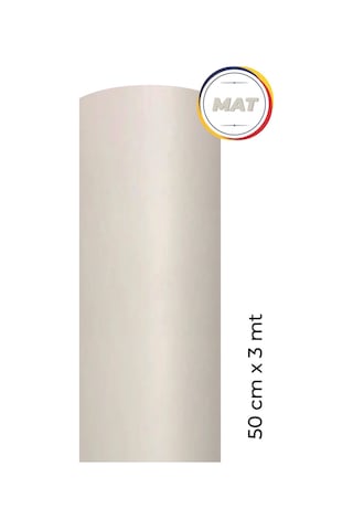 Mat Beyaz Kendinden Yapışkanlı Kaplama Folyosu 50 Cm X 3 Mt