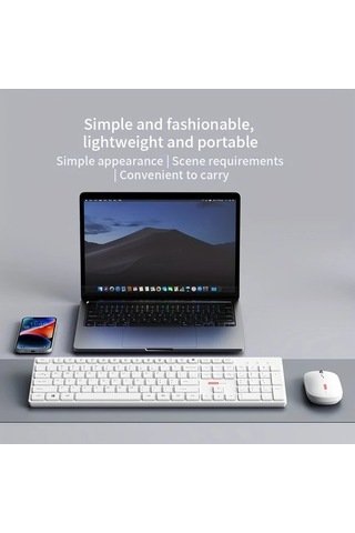 Techbloom Lenovo Kablosuz Klavye Ve Fare Seti Classic Black Hafif Taşınabilir Ofis Dizüstü Tablet 105 Tuş Diğer