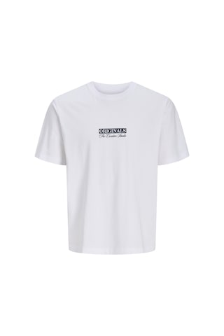 Jack & Jones Erkek Gögüs Baskili Bisiklet Yakatisört - Savona - 12310070 Beyaz