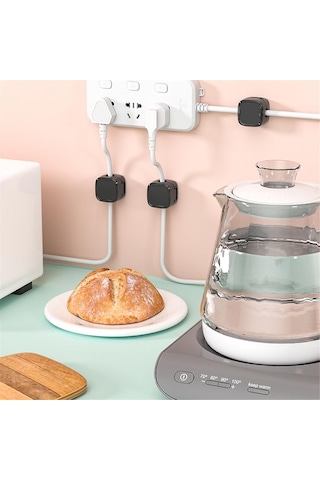 24 Adet Manyetik Kablo Düzenleyici Klipsli Kablo Yönetimi Tel Tutucu Şarj Kablosu Sarıcı Duvara Monte Kanca-a Beyaz