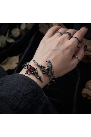Dükkan Design Love And Deep Space Black Crow Bilekilk Antrasit