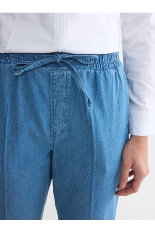 Lcwaıkıkı Classic Mavi Carrot Fit Keten Karışımlı Kadın Jean Pantolon