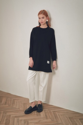 Fullamoda Fullamodest Basic Bisiklet Yaka Tunik 24ygb467204662-siyah 24YGB467204662-Siyah