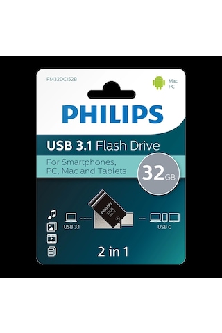 Phılıps 32gb Usb3.1 Type-c 100/150 Mb/s Fm32dc152b/00