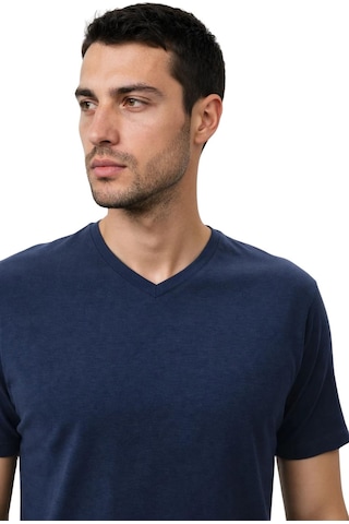 Arma Ar-ma Erkek V Yaka Tişört Baskisiz Basic Örme Kumaş Regular Fit %47 Modal %47 Pamuk %6 Likra 30/1 Penye Modal Full Likra Süprem Y31344473102 Lacivert-l1