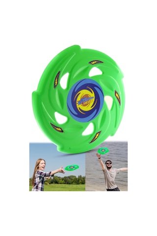 Frisbee Frizbi Fırlatma Diski Disk Atma Oyunu Çocuk Yetişkin Plaj Bahçe Oyuncak 24 Cm Yeşil