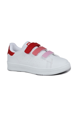 Jump 30110 Kırmızı - Beyaz Cırtlı Kız Çocuk Sneaker Günlük Spor Ayakkabı