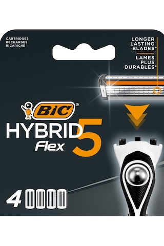 Bic Flex 5 Hybrid Yedek Tıraş Bıçağı Kartuşu 4'lü
