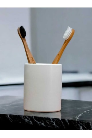 Banyo Seti Diş Fırçalık, Diş Macunluk, Makyaj Organizeri,kalemlik Beyaz