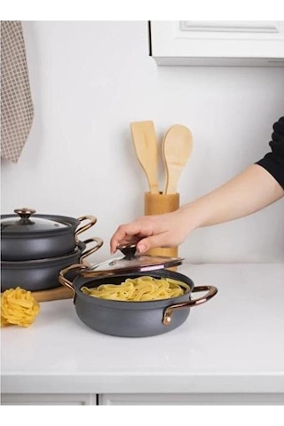 Oms Bakraç 6 Parça Granit Sahan Seti Siyah 152.3724